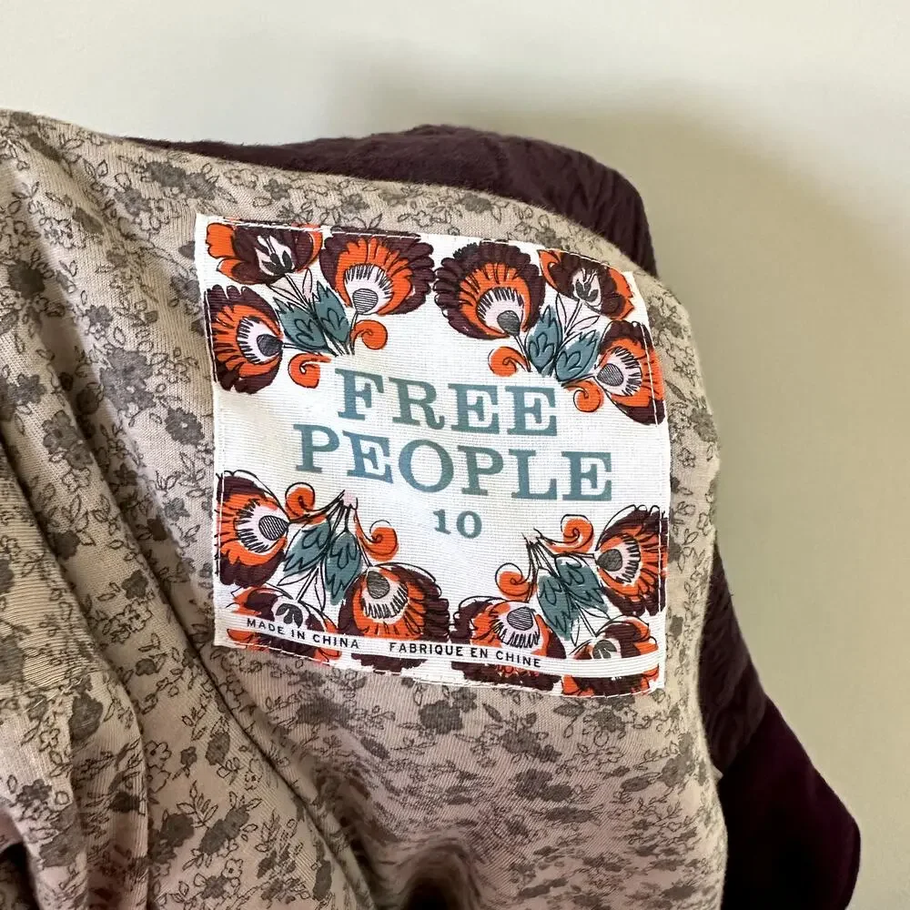 Free People Eggplant Blazer Sz 10 - Picture 4 of 6